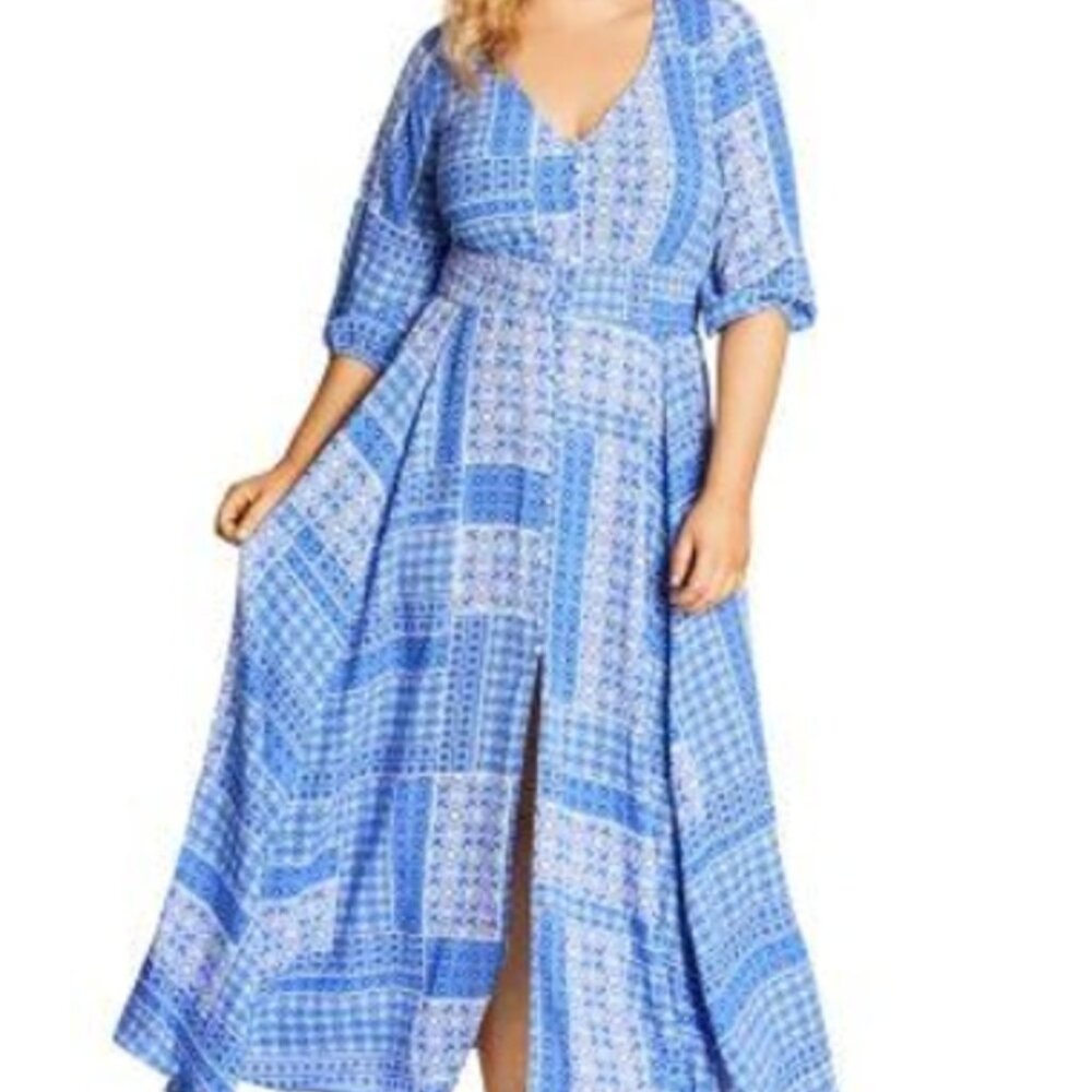 City Chic Maxi Dress China Plate Size 18